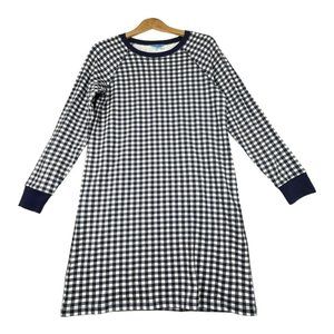 Draper James Plaid Long Sleeve Sweater Dress size‎ Small Blue/White